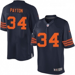 Mens Nike Chicago Bears 34 Walter Payton Navy Blue Alternate Vapor Untouchable Limited Player NFL Jersey