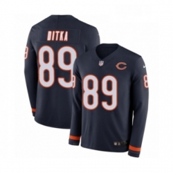 Mens Nike Chicago Bears 89 Mike Ditka Limited Navy Blue Therma Long Sleeve NFL Jersey