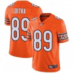 Mens Nike Chicago Bears 89 Mike Ditka Limited Orange Rush Vapor Untouchable NFL Jersey