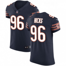 Mens Nike Chicago Bears 96 Akiem Hicks Navy Blue Team Color Vapor Untouchable Elite Player NFL Jersey