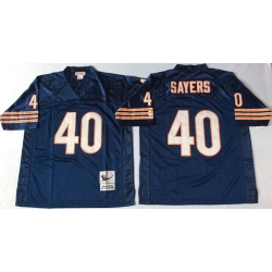 Mitchell Ness Bears #40 Gale Sayers Navy Blue Throwback Mens Small No Throwback Stitched NFL Jerseys