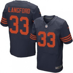 Nike Bears #33 Jeremy Langford Navy Blue Alternate Mens Stitched NFL Elite Jersey