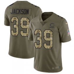 Nike Bears #39 Eddie Jackson Olive Camo Mens Stitched NFL Limited 2017 Salute To Service Jersey