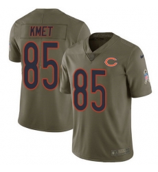 Nike Bears 85 Cole Kmet Olive Men Stitched NFL Limited 2017 Salute To Service Jersey