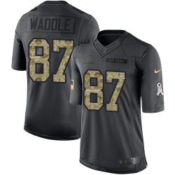 Nike Bears #87 Tom Waddle Black Mens Stitched NFL Limited 2016 Salute to Service Jersey