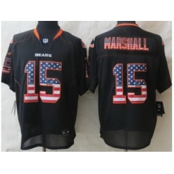 Nike Chicago Bears 15 Brandon Marshall Black Elite USA Flag Fashion NFL Jersey