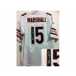 Nike Chicago Bears 15 Brandon Marshall White Elite Signed NFL Jersey