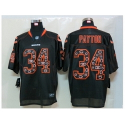 Nike Chicago Bears 34 Walter Payton Black Elite Lights Out fashion Nunber NFL Jersey