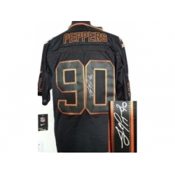 Nike Chicago Bears 90 Julius Peppers Black Elite Light Out Signed NFL Jersey