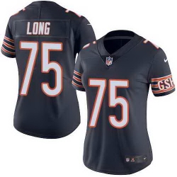 Nike Bears 75 Kyle Long Navy Women Color Rush Limited Jersey