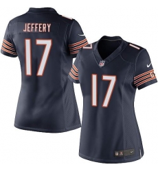 Nike NFL Chicago Bears #17 Alshon Jeffery Elite Women's Navy Blue Team Color Jersey