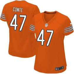 Nike NFL Chicago Bears #47 Chris Conte Orange Women's Limited Alternate Jersey