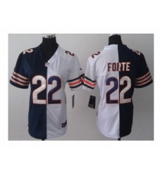 Nike women nfl jerseys chicago bears #22 matt forte white-blue[Elite split]