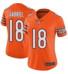 Women Bears 18 Taylor Gabriel Orange Stitched Football Limited Rush Jersey