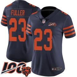 Women Chicago Bears 23 Kyle Fuller Limited Navy Blue Rush Vapor Untouchable 100th Season Football Jersey