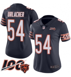 Women Chicago Bears 54 Brian Urlacher Navy Blue Team Color 100th Season Limited Football Jersey