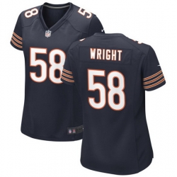 Women Chicago Bears 58 Darnell Wright Navy 2023 Draft Stitched Game Jersey