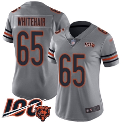 Women Chicago Bears 65 Cody Whitehair Limited Silver Inverted Legend 100th Season Football Jersey