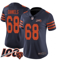 Women Chicago Bears 68 James Daniels Limited Navy Blue Rush Vapor Untouchable 100th Season Football Jersey