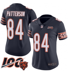 Women Chicago Bears 84 Cordarrelle Patterson Navy Blue Team Color 100th Season Limited Football Jersey