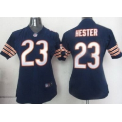 Women Nike Chicago Bears 23 Hester Blue Nike NFL Game Jerseys