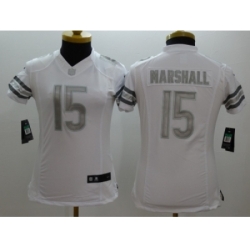 Women Nike chicago bears #15 brandon marshall Platinum White Jerseys