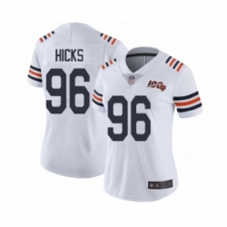 Womens Chicago Bears 96 Akiem Hicks White 100th Season Limited Football Jersey