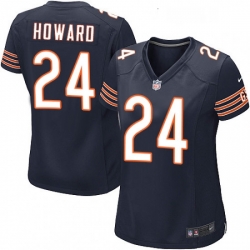 Womens Nike Chicago Bears 24 Jordan Howard Game Navy Blue Team Color NFL Jersey