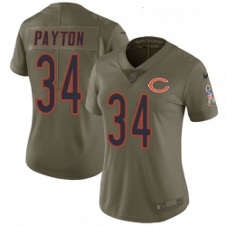 Womens Nike Chicago Bears 34 Walter Payton Limited Olive 2017 Salute to Service NFL Jersey