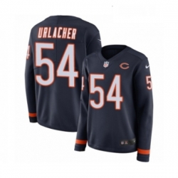 Womens Nike Chicago Bears 54 Brian Urlacher Limited Navy Blue Therma Long Sleeve NFL Jersey