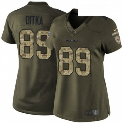 Womens Nike Chicago Bears 89 Mike Ditka Elite Green Salute to Service NFL Jersey