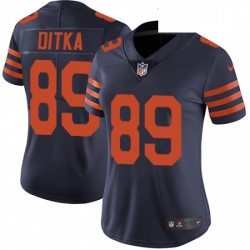 Womens Nike Chicago Bears 89 Mike Ditka Navy Blue Alternate Vapor Untouchable Limited Player NFL Jersey