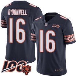 Youth Chicago Bears 16 Pat ODonnell Navy Blue Team Color 100th Season Limited Football Jersey