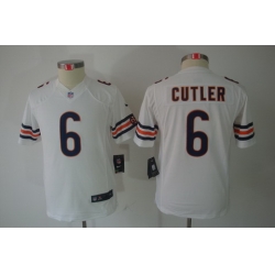 Youth Nike Chicago Bears #6 Cutler White Limited Jerseys