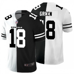 Cincinnati Bengals 18 A J  Green Men Black V White Peace Split Nike Vapor Untouchable Limited NFL Jersey