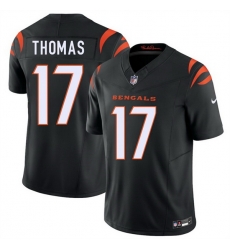 Men Cincinnati Bengals  17 Noah Thomas Black 2026 Draft F U S E  Vapor Untouchable Limited Stitched Football Jersey