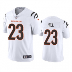 Men Cincinnati Bengals 23 Daxton Hill White Vapor Untouchable Limited Stitched Jersey