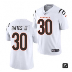 Men Cincinnati Bengals #30 Jessie Bates III 2021 White Vapor Untouchable Limited Stitched NFL Jersey