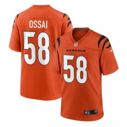 Men Cincinnati Bengals 58 Joseph Ossai Orange Stitched Game Jersey