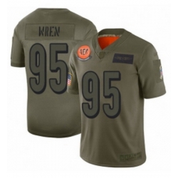 Men Cincinnati Bengals 95 Renell Wren Limited Camo 2019 Salute to Service Football Jersey