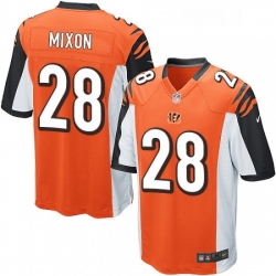 Mens Nike Cincinnati Bengals 28 Joe Mixon Game Orange Alternate NFL Jersey