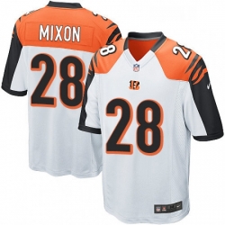 Mens Nike Cincinnati Bengals 28 Joe Mixon Game White NFL Jersey