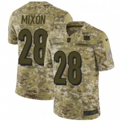 Mens Nike Cincinnati Bengals 28 Joe Mixon Limited Camo 2018 Salute to Service NFL Jersey