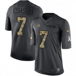 Mens Nike Cincinnati Bengals 7 Boomer Esiason Limited Black 2016 Salute to Service NFL Jersey