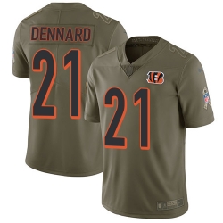 Nike Bengals #21 Darqueze Dennard Olive Mens Stitched NFL Limited 2017 Salute To Service Jersey