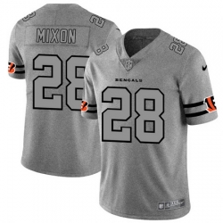 Nike Bengals 28 Joe Mixon 2019 Gray Gridiron Gray Vapor Untouchable Limited Jersey