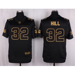 Nike Bengals #32 Jeremy Hill Black Mens Stitched NFL Elite Pro Line Gold Collection Jersey