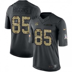 Nike Bengals 85 Tee Higgins Black Men Stitched NFL Limited 2016 Salute to Service Jersey