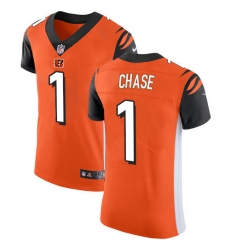 Nike Cincinnati Bengals 1 Ja 27Marr Chase Orange Alternate Men Stitched NFL New Elite Jersey