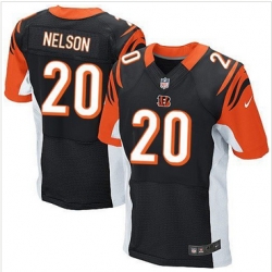 Nike Cincinnati Bengals #20 Reggie Nelson Black Team Color Mens Stitched NFL Elite Jersey